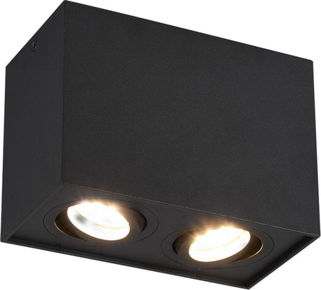 Trio biscuit - plafondlamp - zwart mat - excl. 2x gu10 35w