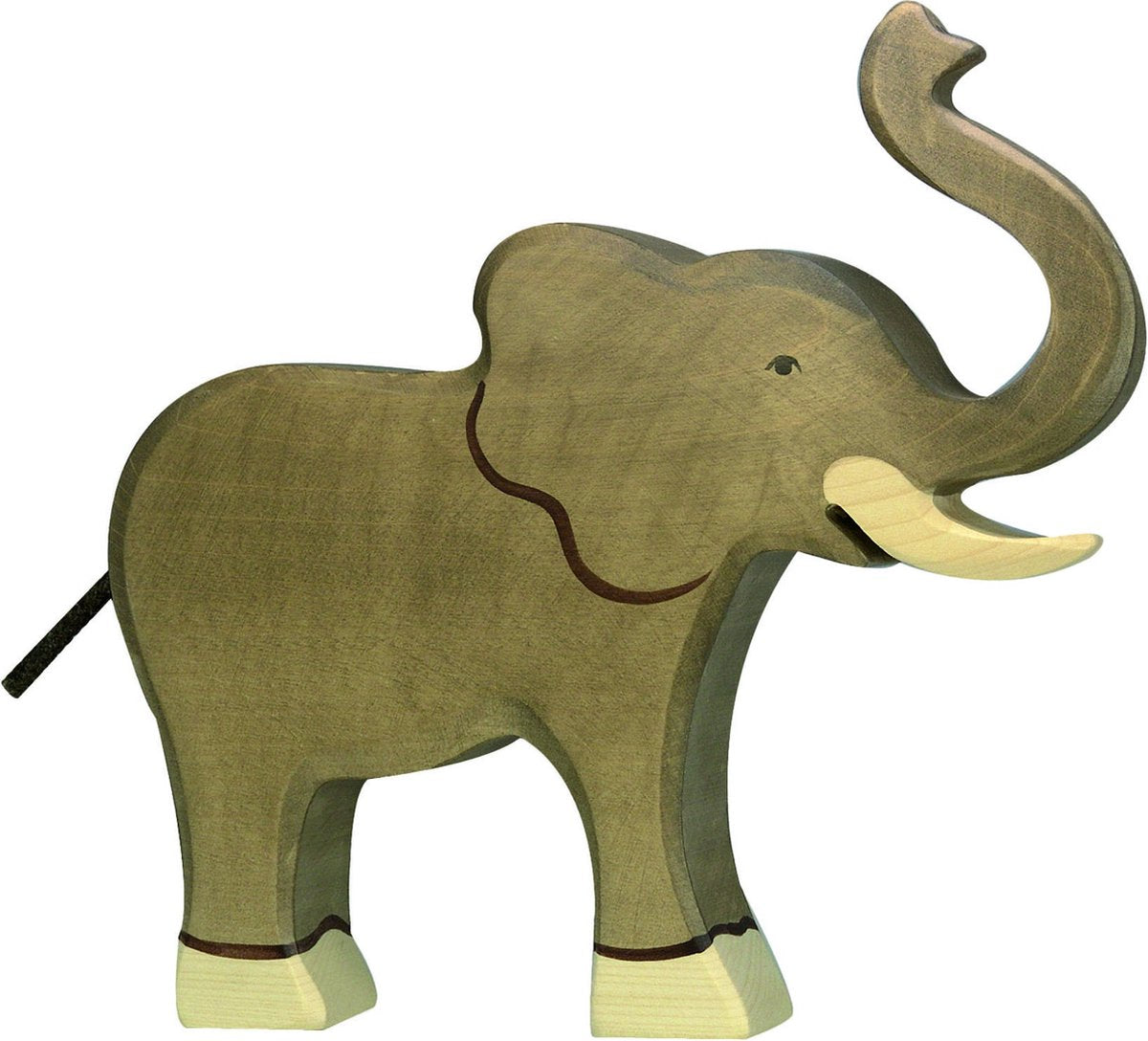 Holztiger houten olifant slurf omhoog