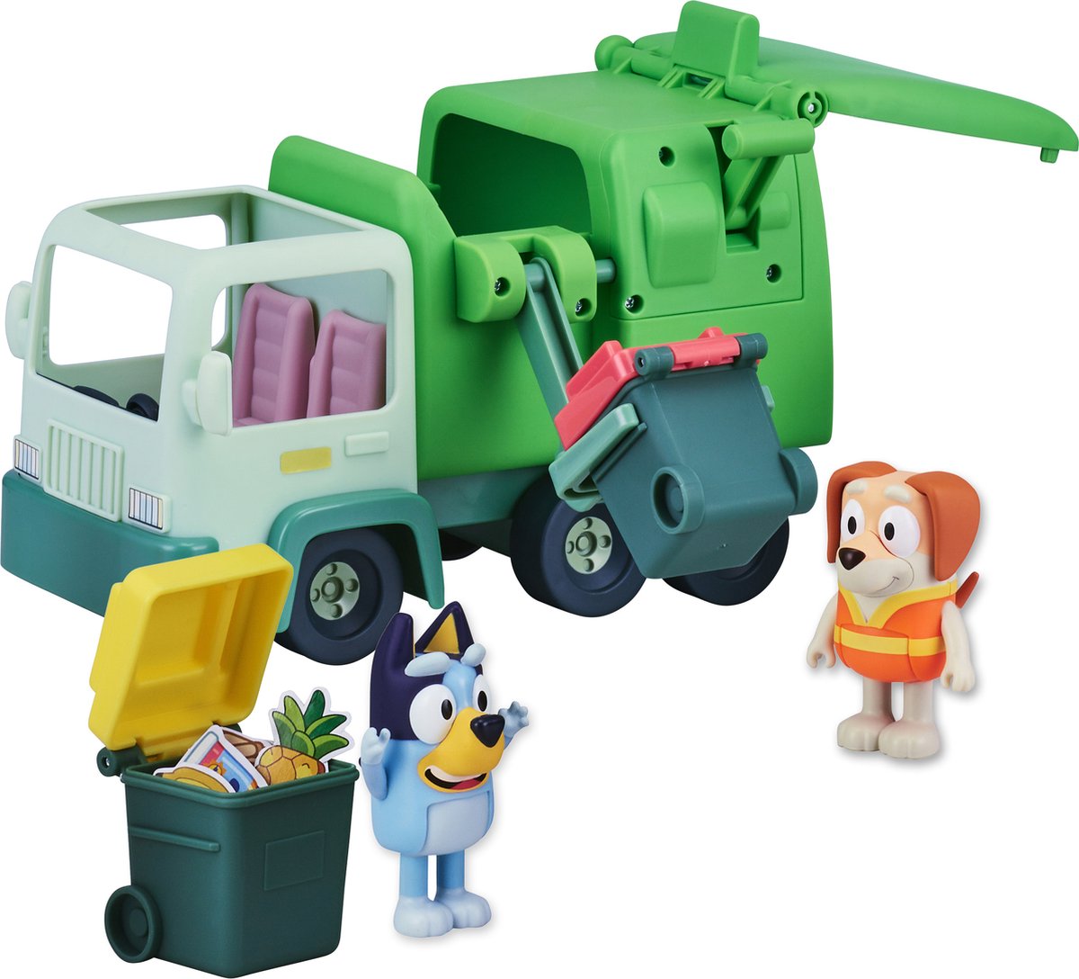 Moose toys bluey - vuilniswagen met 2 speelfiguren - speelset