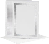 Creativ company kaarten om te borduren wit, set van 6