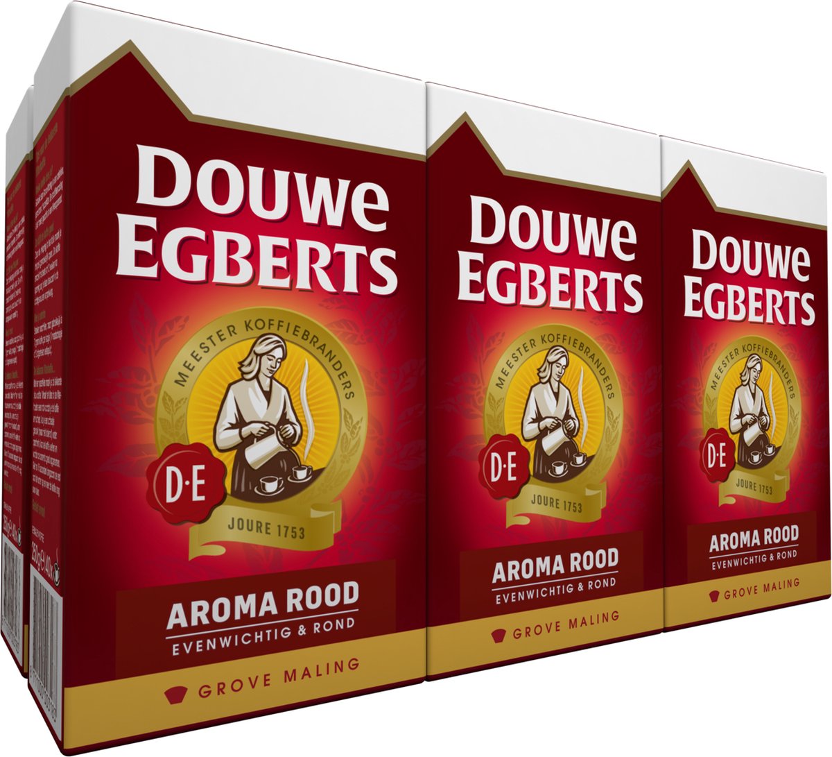 Douwe egberts aroma rood grove maling filterkoffie - 6 x 500 gram