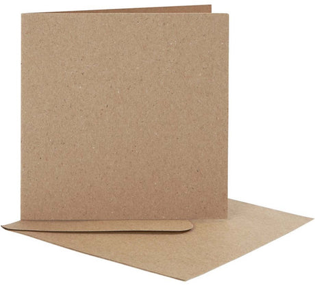 Creativ company kaarten enveloppen 12,5x12,5 cm naturel 10 stuks