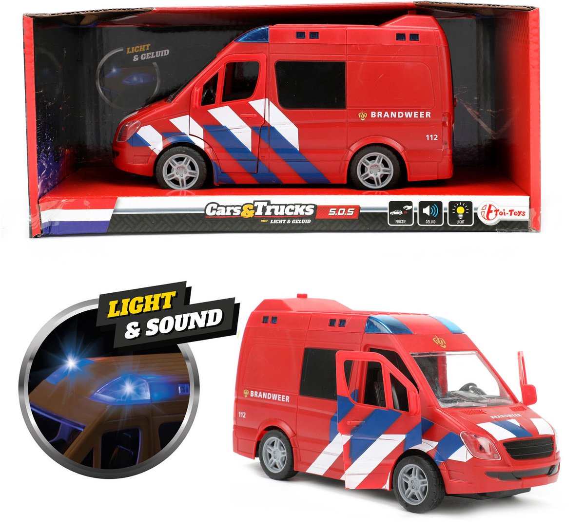 Toi-toys brandweerwagen met licht en geluid