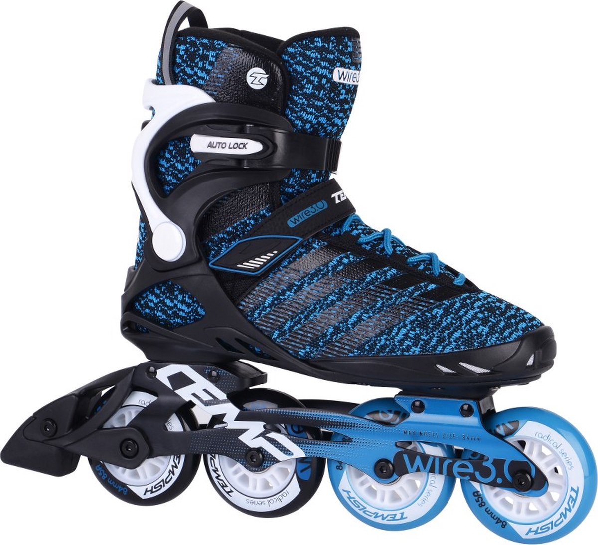 Tempish wire 3.0 84 skeelers – 4x84mm wielen – fitness inline skates – zwart blauw – maat 41