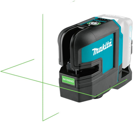 Makita sk105gdz 10,8v li-ion accu kruislijnlaser body in tas - zelfnivellerend - groen - 35m