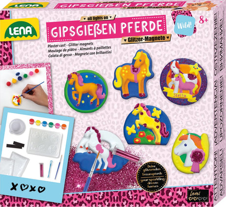 Lena paarden knutselset gips glitter magneten creatief speelgoed.