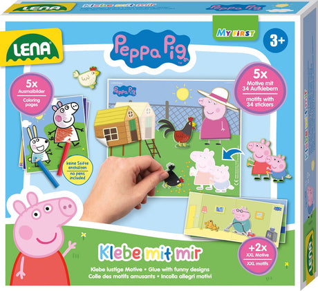 Lena peppa pig educatief knutselspel - leren lijmen en plakken.