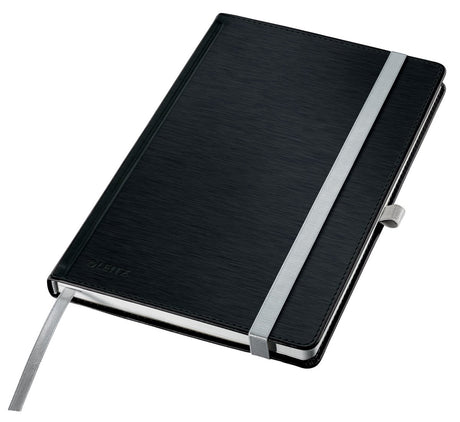 Leitz style notitieboek a5 vierkant - met harde kaft - 100 grams papier - satijn zwart