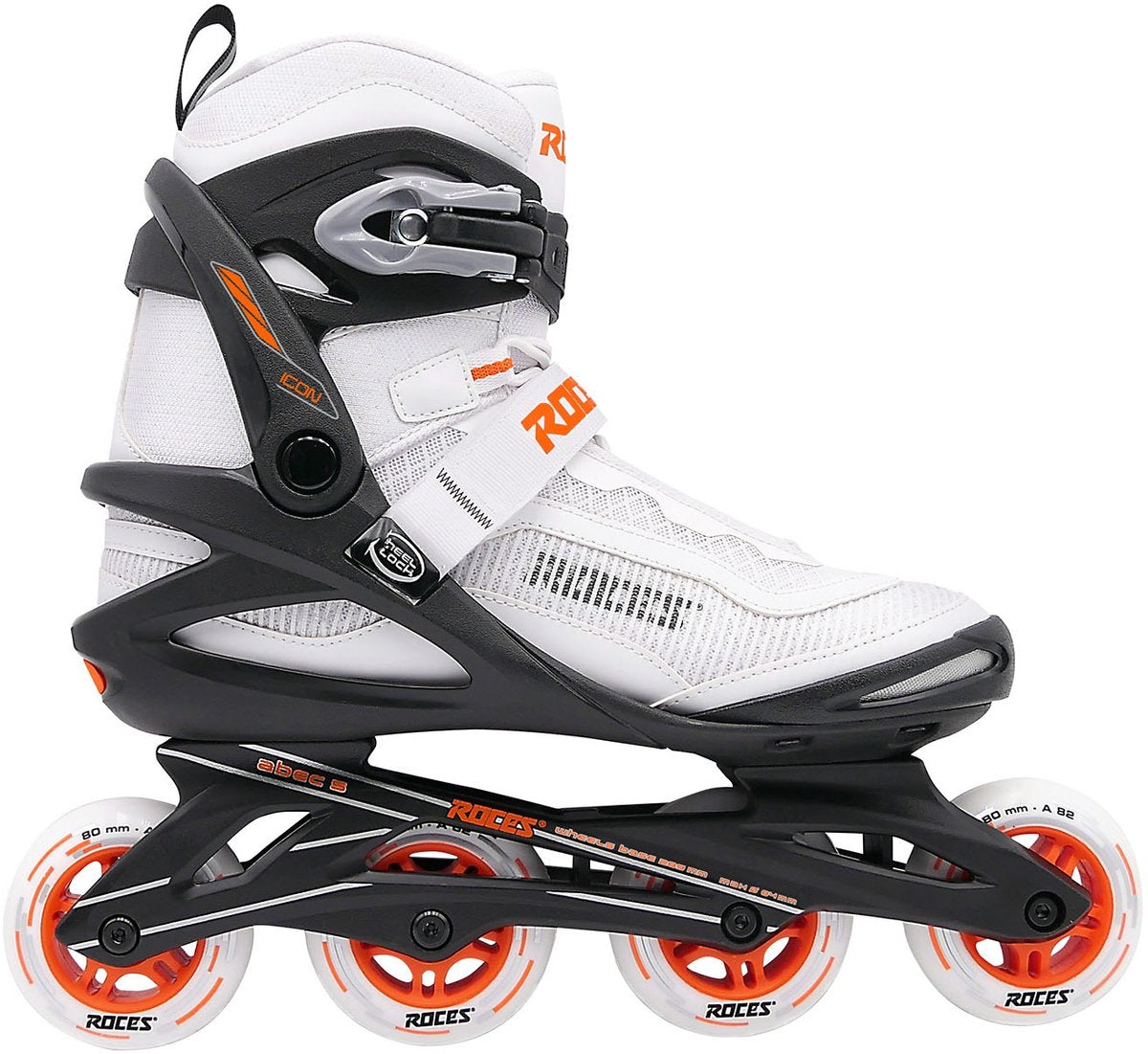 Roces icon x 80 skeelers - inline skates - wit oranje - maat 45