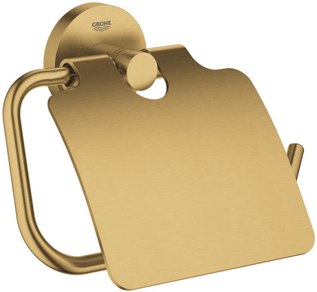 Grohe essentials toiletrolhouder - met deksel - geborsteld cool sunrise (mat goud)