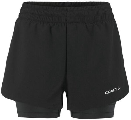 Craft adv essence 2-in-1 shorts 2 w dames sportbroek - zwart
