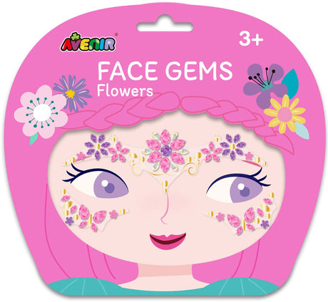 Avenir gezichtsstickers - bloemen - face gem - versier jezelf - 3 jaar