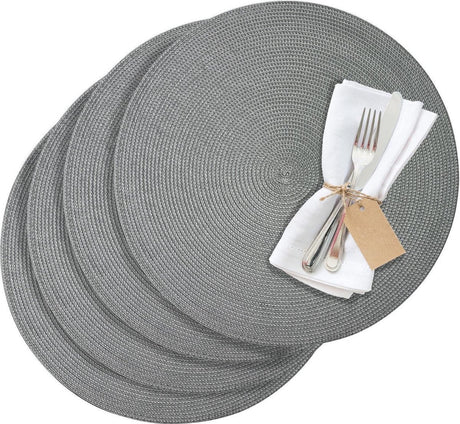 Westmark set van 4 placemats, ø 38 cm, polypropyleen, grijs, saleen-collectie: circle