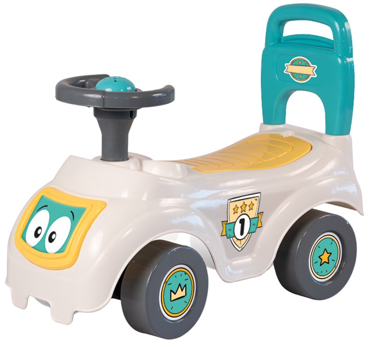Dolu sit 'n ride turquoise geel loopauto