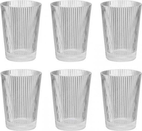 Merkloos sans marque stelton pilastro - drinkglas - ribbel - 240 ml - 6 stuks
