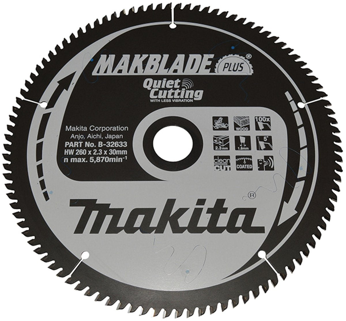 Makita makblade+ zaagblad 260x30x100z - b-32633