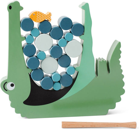 Bs toys krokodil - behendigheidsspel - hout - speelgoed 4 jaar - 1 tot 4 spelers - 21-delig - cadeau kind