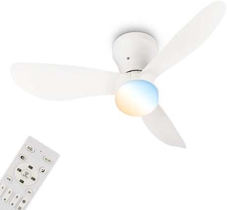 Briloner lufito - plafondventilator met verlichting - led plafondlamp met ventilator - ventilator lamp zomer- en wintermodus - dimbaar - cct - ø78cm - wit