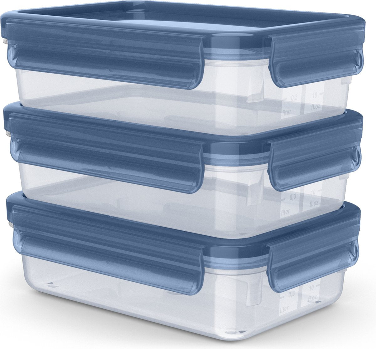 Tefal masterseal - vershouddozenset - 3-delig - 0.8l - blauw - 100% lekvrij