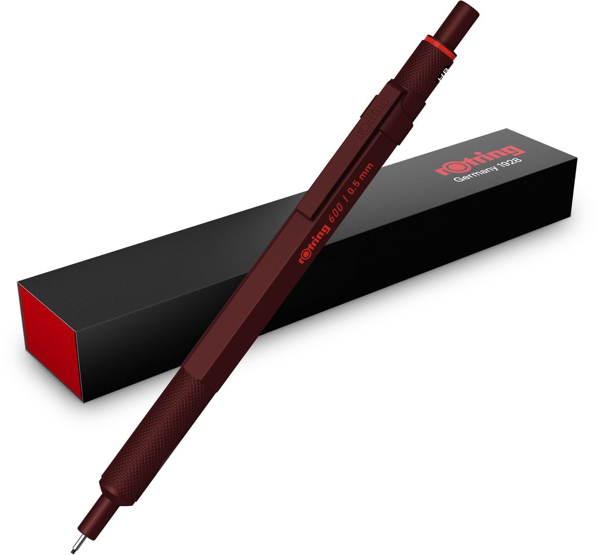 Rotring 600 vulpotlood | grafiet hb, 0,5 mm | potlood met volledig metalen omhulsel | chocolate truffel | antislip gekartelde grip en zeshoekige huls