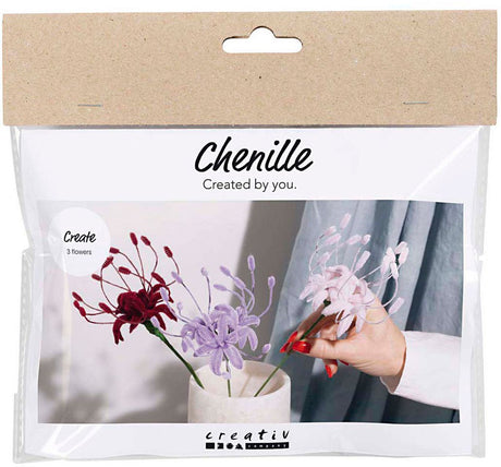 Creativ company https: www.cchobby.nl mini-hobbyset-bloemen-van-chenilledraad-lelie-lichtroze-lichtpaars-donkerrood-1-doos