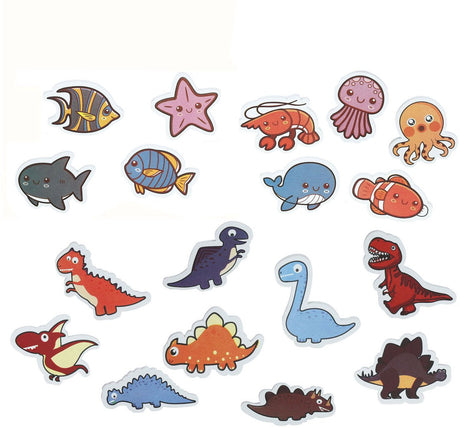 Lobbes foam badfiguren dino's zeedieren, 18st.