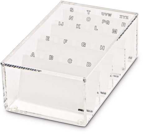 Maul box voor visitekaartjes - transparant - acryl - 1 stuk - 19.1 x 11.6 x 7.2 cm