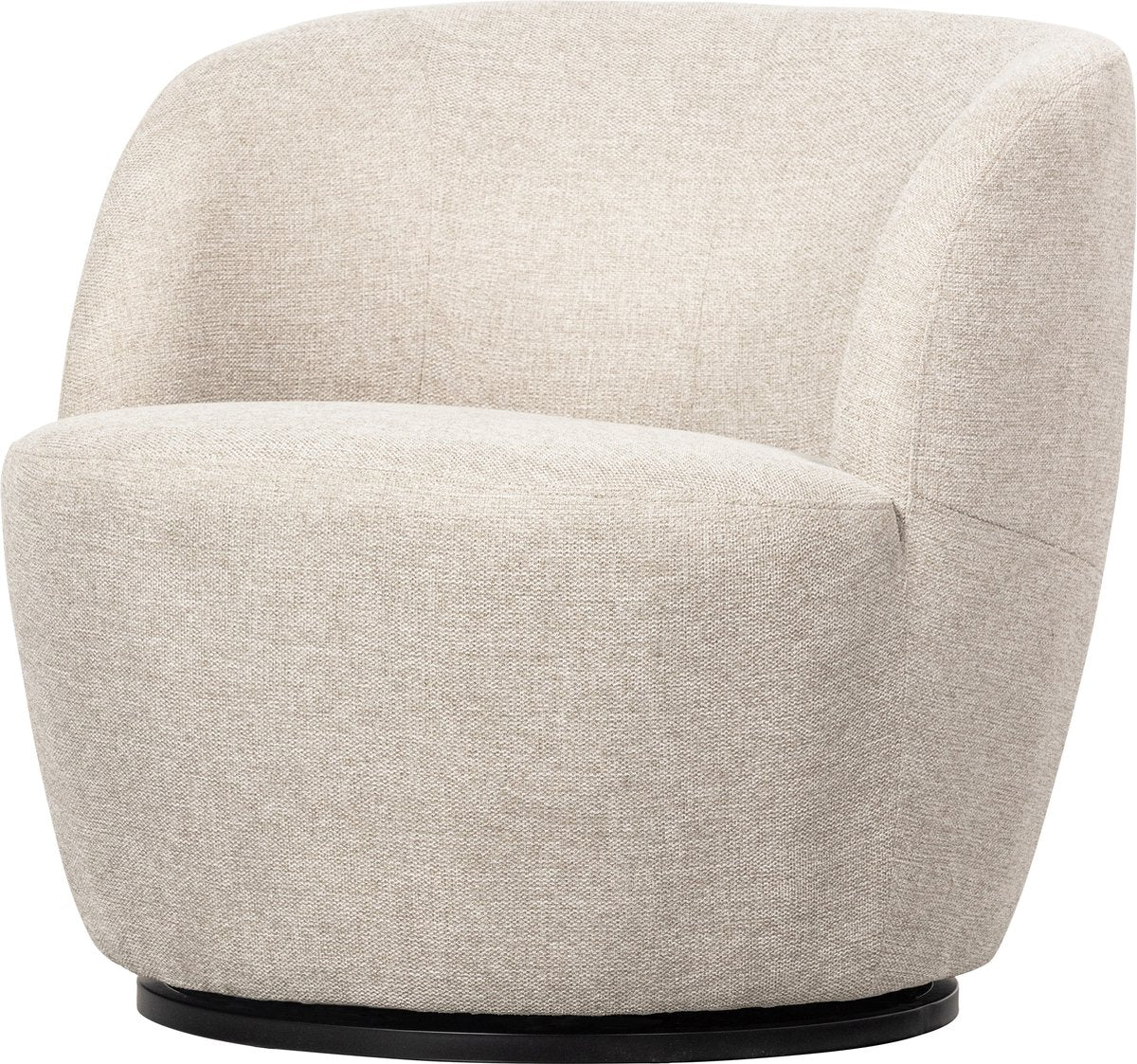 Woood serra draaifauteuil - polyester - off white - 68x70x77