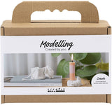 Creativ company mini hobbyset boetseren kandelaar met schelpen off white