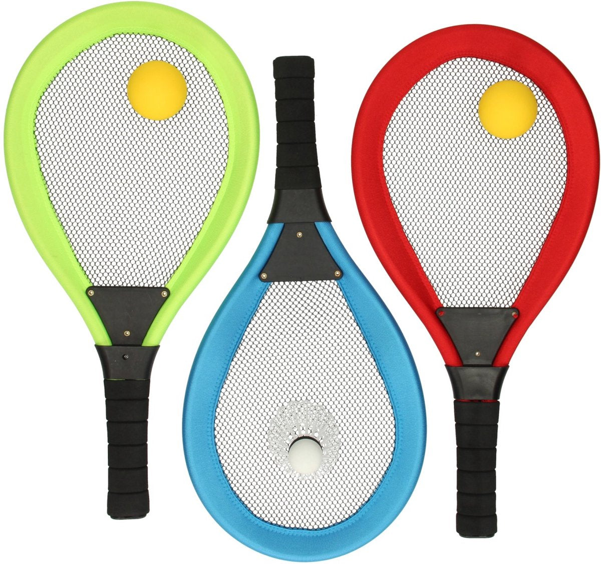 Lobbes speelgoed bv soft tennis en badmintonset speelgoed voor kinderen multi kleuren.