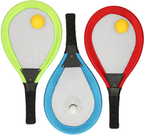 Lobbes speelgoed bv soft tennis en badmintonset speelgoed voor kinderen multi kleuren.