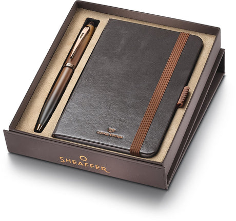 Sheaffer balpen - giftset 100 9374 - coffee edition - met klein notitieboek