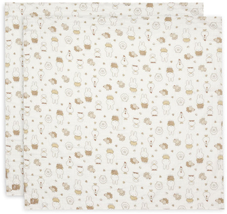 Jollein hydrofiele doek large - 115x115cm - miffy family farm - 2 stuks