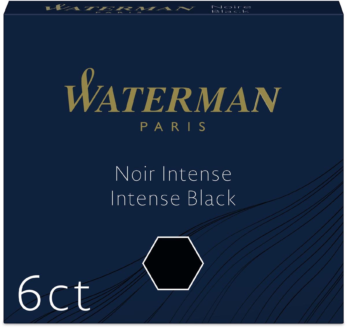 Waterman -vulpeninktpatronen | kort 'internationaal' | intense black | 6 stuks