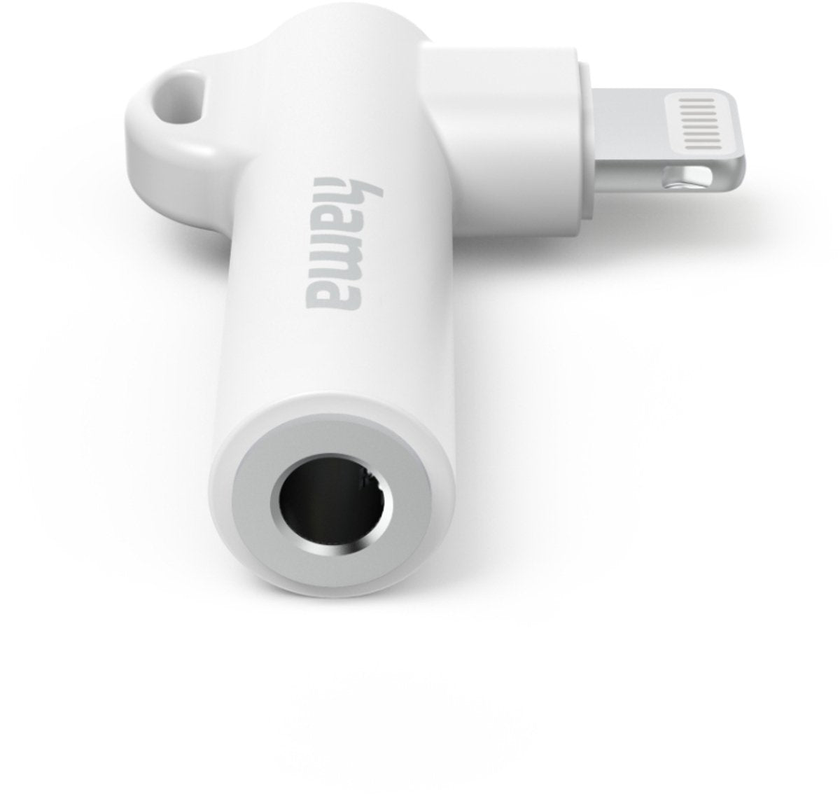 Hama aux-adapter lightning u 3,5-mm-jack-aansluiting, 90 hoekstekker, wit