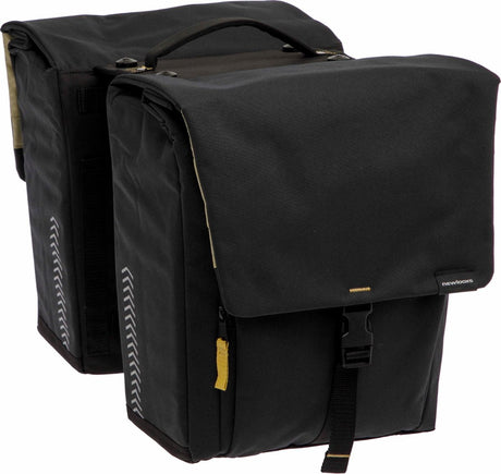 Burgers - new looxs new looxs ® tulum double mik - dubbele fietstas - 100% gerecycled polyester - geschikt voor elektrische fietsen - voor mik-bagagedrager - afneembare fietstas - 32 liter - zwart