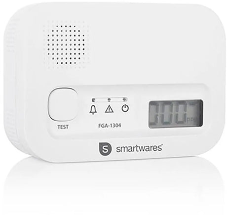 Smartwares fga-13041 - koolmonoxidemelder co melder - 85 db - levensduur 10 jaar - bsi gecertificeerd