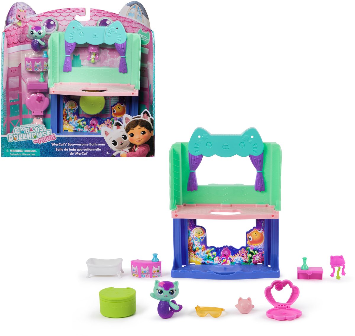 Gabby's poppenhuis gabby’s poppenhuis de film – mercat’s spa badkamer speelset