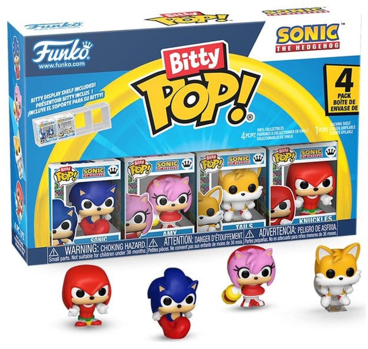 Funko sonic bitty pop! vinyl figure 4-pack sonic 2,5 cm mini-figuur - 2cm