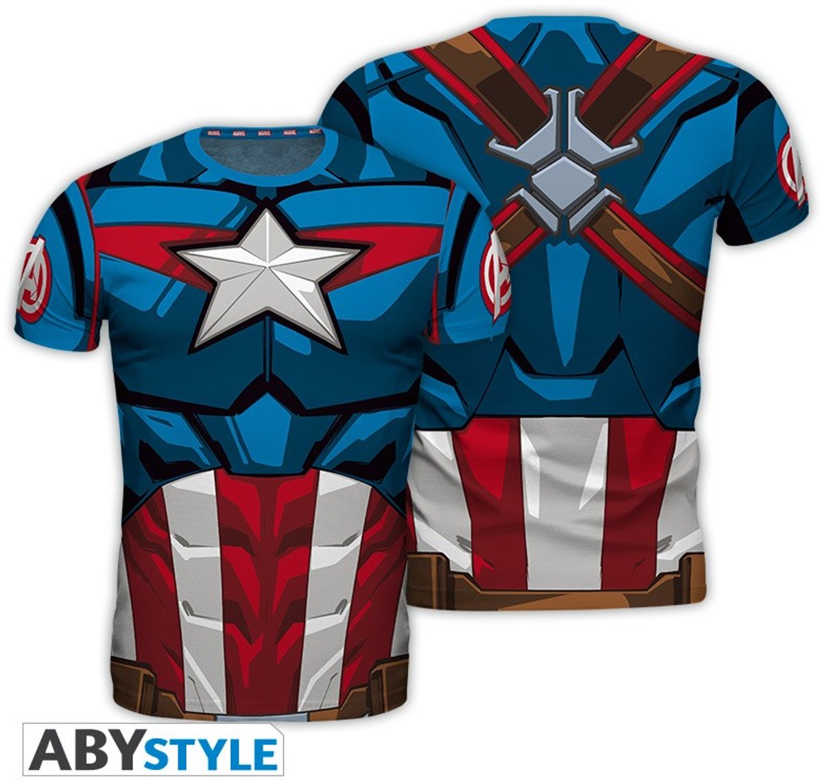 Abystyle marvel - cosplay captain america man's t-shirt - s
