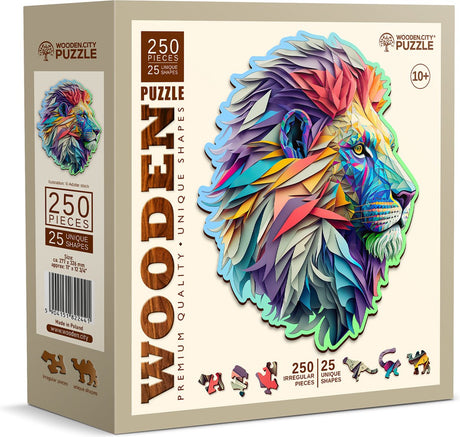 Wooden city wooden.city houten puzzel leeuw - moderne dierenpuzzel 250 stukjes.