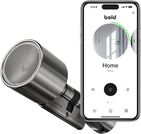 Bold security technology bv bold cilinder - bold smart lock sx-45 - slim deurslot - rvs - zilver