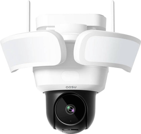 Aosu floodlight cam pro - 5mp beveiligingscamera - 360° zicht - ai-tracking - full-colour nachtzicht