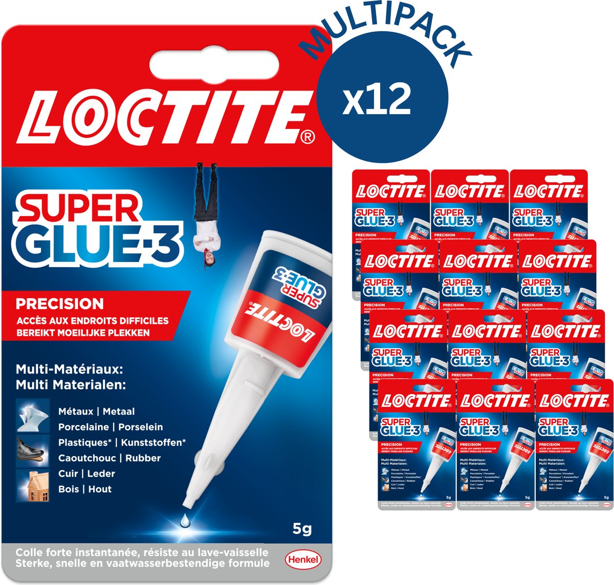 Loctite precision 12 x 5 gram extreem sterk | universele secondenlijm | multilijm voor knutsel precisie oplosingen | sterke alleslijm.