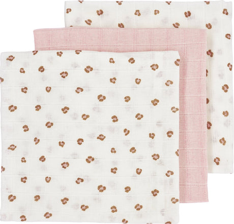 Meyco baby mini panther hydrofiele doeken - 3-pack - soft pink - 70x70cm