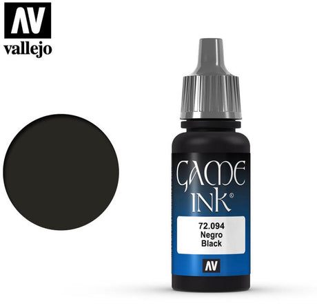 Vallejo hobbyverf acrylverf - 72094 game color - black ink - acryl - verf flesje - 18 ml