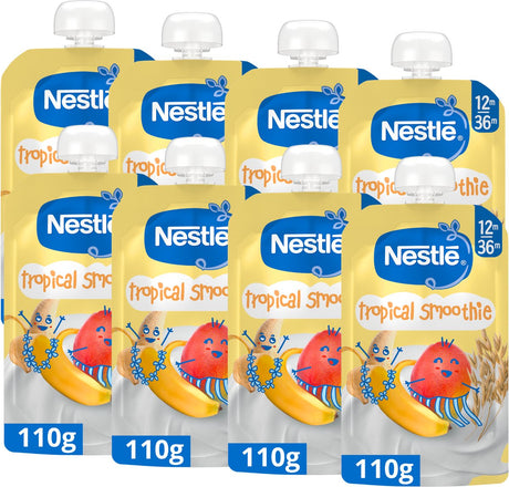 Nestlé tropical smoothie banaan mango melk haver - 12+ maanden - 8 x 110g