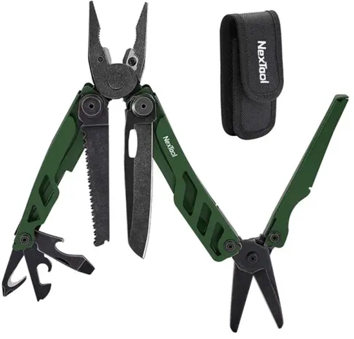 Nextool flagship pro – multitool 16-in-1 – groen rvs – robuust veelzijdig
