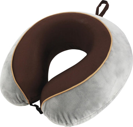 Travelsafe nekkussen de luxe - memory foam - grijs bruin
