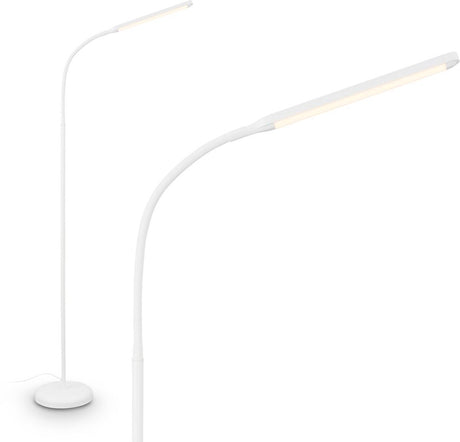 B.k.licht briloner mura – led vloerlamp – dimbaar – 6w – 600lm – touchbediening – zwenkbaar – wit – moderne leeslamp